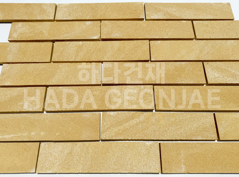 라임스톤 300x70x15T 평스톤 옐로우 / 하다건재 천연석타일