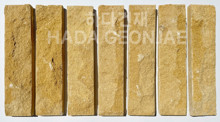 라임스톤 300x70x25T 혹두기스톤 옐로우 / 하다건재 천연석타일