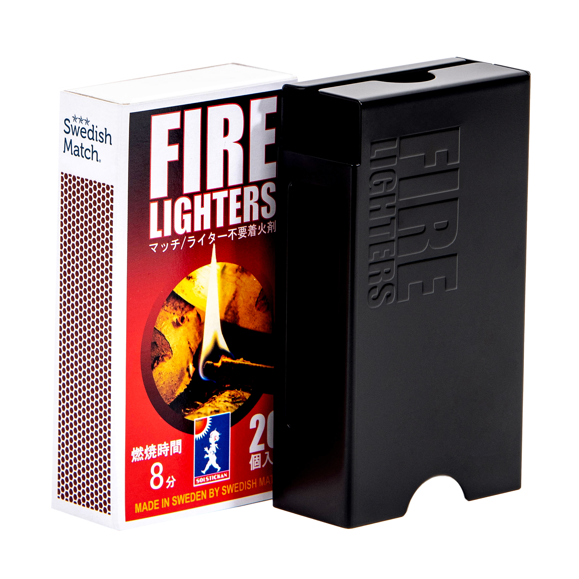 파이어라이터스 착화제 슬리브 케이스 세트 20개입 매트블랙 캠핑 성냥 불쏘시개 장작 제품 이미지