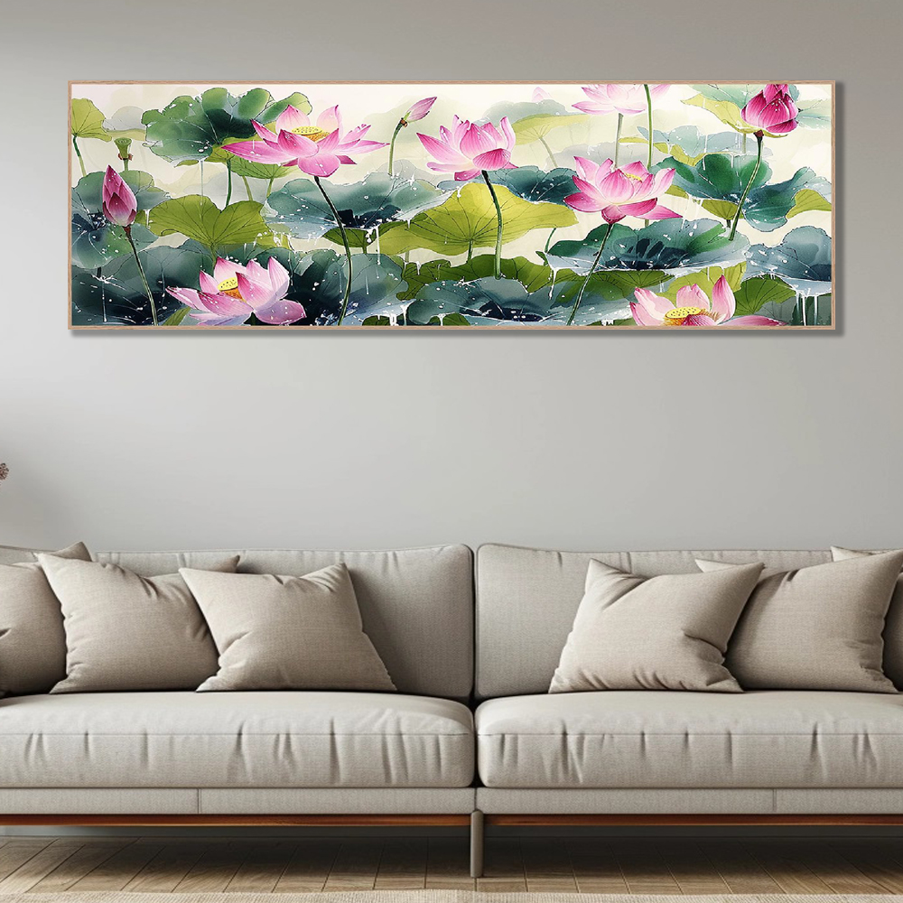풍요연꽃 160x50cm 무광골드 알루미늄 액자 - 상세 이미지 3