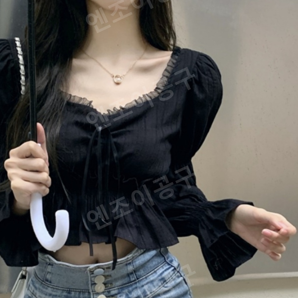 mini 핑계고 15화 카리나 블라우스 간절기 스트릿 의상 옷 패션 - 상품 이미지