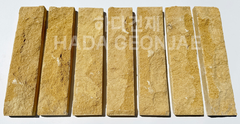 라임스톤 300x70x25T 혹두기스톤 옐로우 / 하다건재 천연석타일