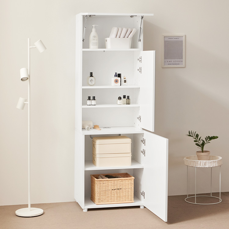 e스마트 와이즈 틈새 거울 수납 화장대 600