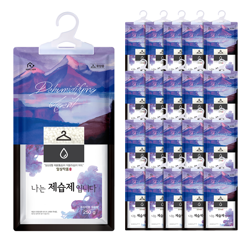 홈트너 옷걸이 옷장제습제 옷장용 습기제거제 250g, 20개 : 홈트너