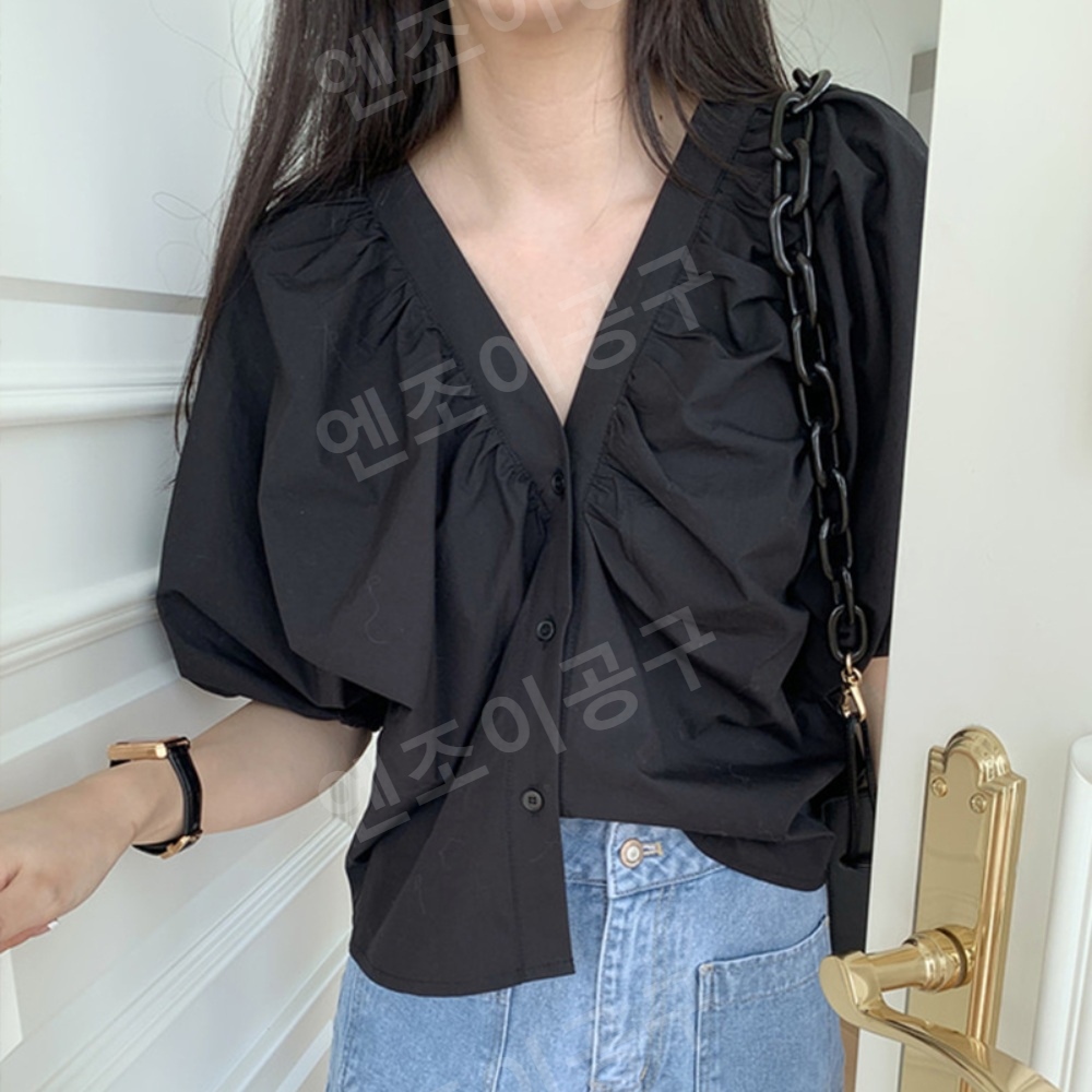 함부로 대해줘 6화 배종욱 까미유 반팔 블라우스 퍼프 프렌치 의상 옷 패션 - 상세 이미지 4
