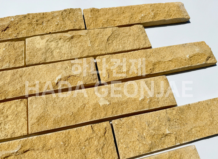 라임스톤 300x70x25T 혹두기스톤 옐로우 / 하다건재 천연석타일