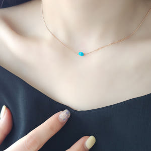 14K,18K 미니멀 천연 터키석 원석 목걸이 솔직 후기 | 실사용자 리뷰 분석 - 상품 이미지 2