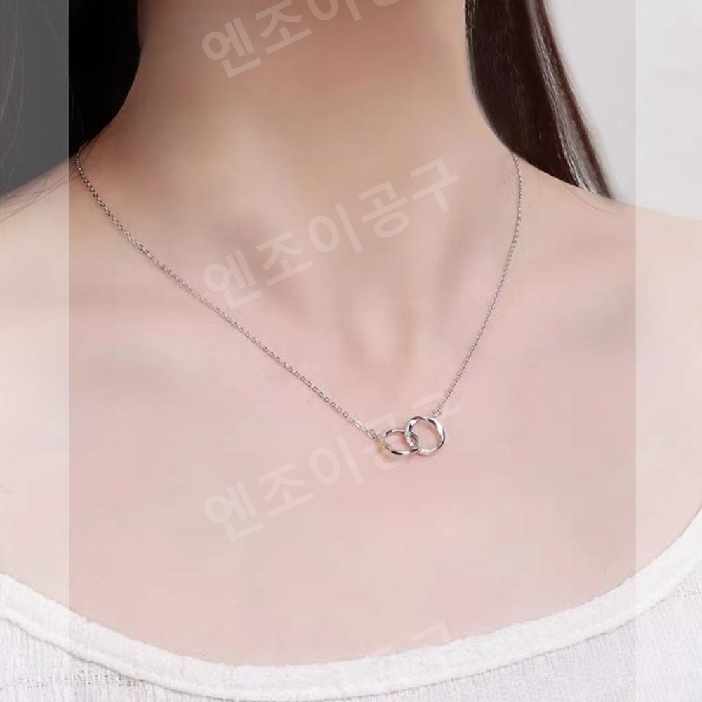 우아한 인생 6화 소유 더블링 목걸이 실버 럭셔리 의상 옷 패션 - 상세 이미지 3