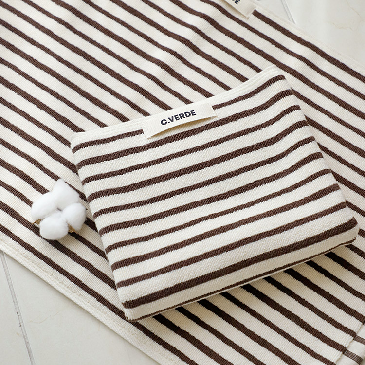 까사베르데 호텔식 런던 스트라이프 선염 코마사 타월발매트 화장실/싱크대/매트/발수건