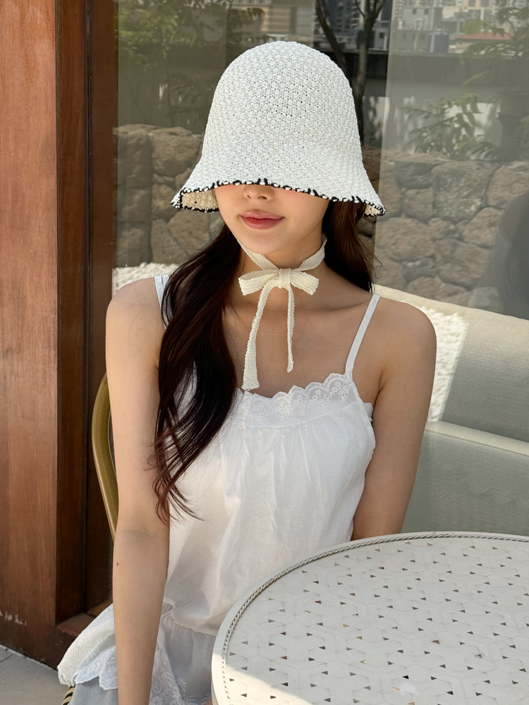 브레이즈 배색 스트랩 벙거지 여름 보넷 모자 4color 상세 이미지 12