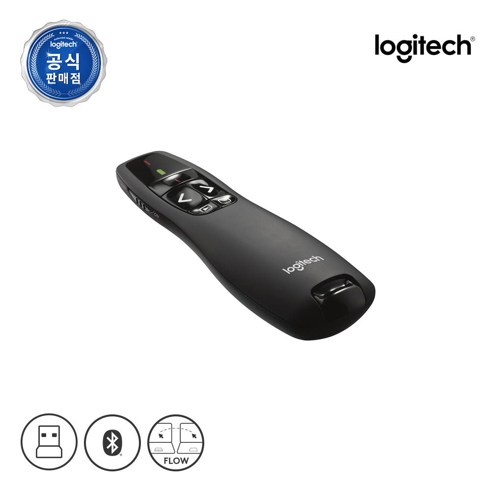 로지텍코리아 R400 무선 프리젠터 파워포인트 PPT 프레젠테이션 리모컨 빔 스마트 포인터 - 상세 이미지 2