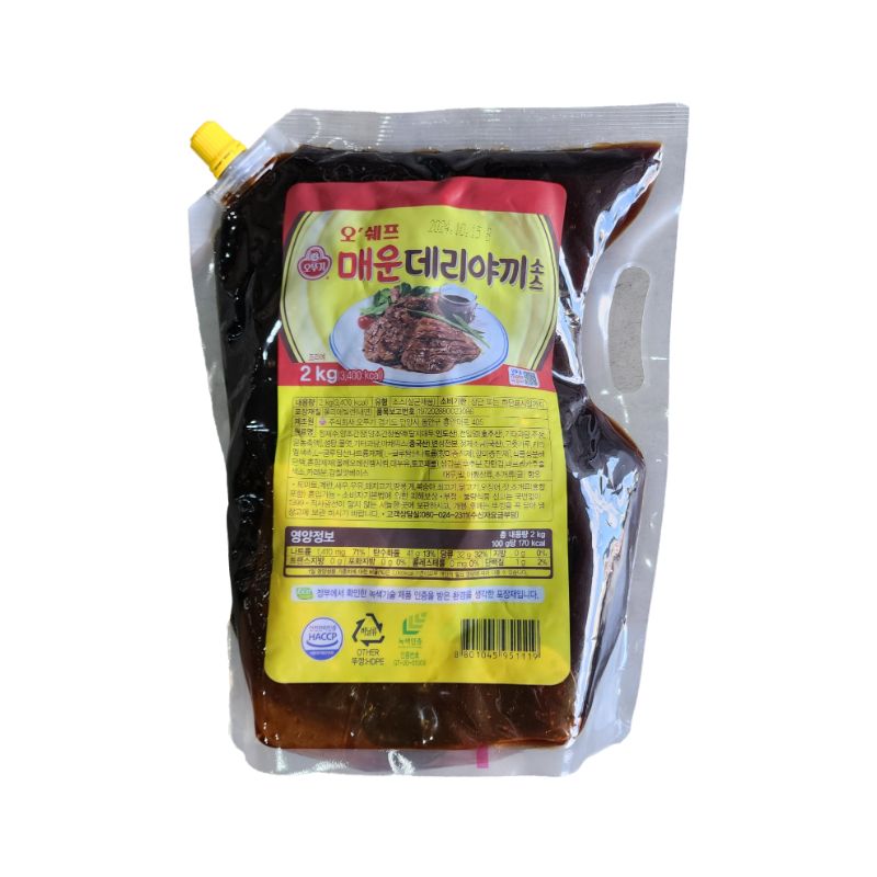 오뚜기 오쉐프 매운데리야끼소스 2kg 매콤한맛 대용량 업소용