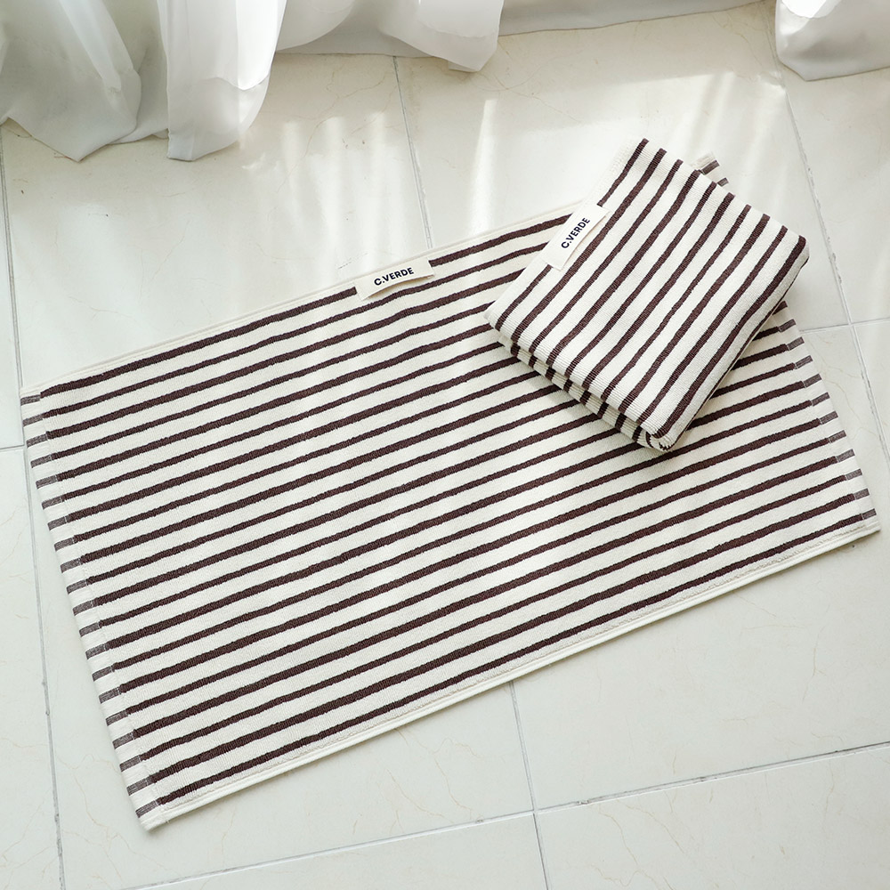 까사베르데 호텔식 런던 스트라이프 선염 코마사 타월발매트 화장실/싱크대/매트/발수건