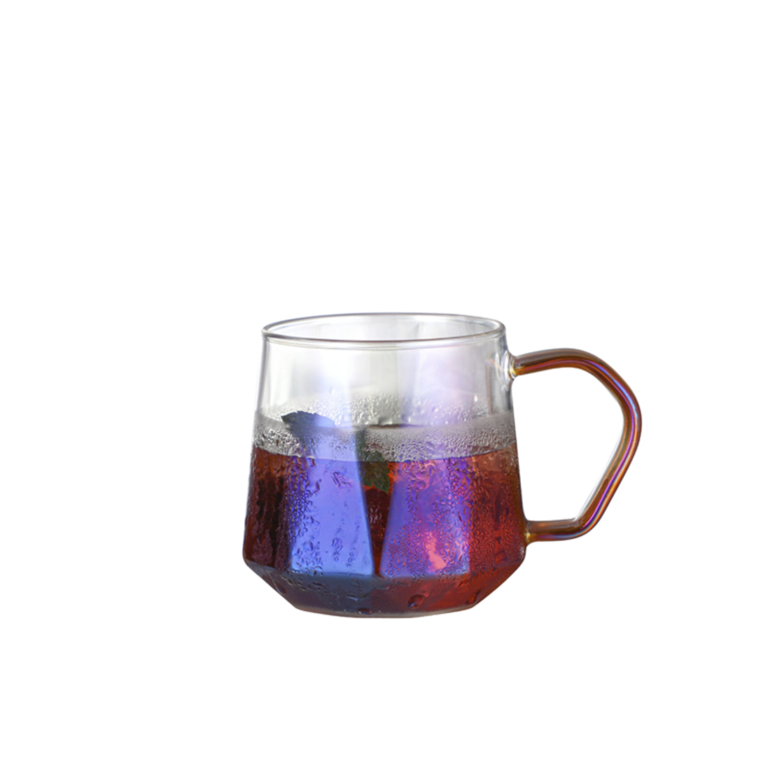 [마린] 앵글머그 내열유리컵 400ml, 1개, 브라운 - 상세 이미지 3