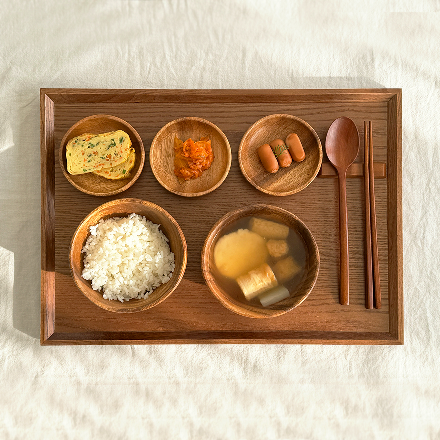 아카시아홈 국내제작 우드트레이 나무쟁반 카페 식당 직사각 원목 트레이 A