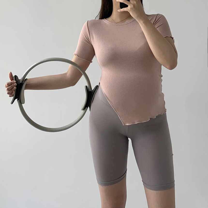 임산부 쿨 5부레깅스 임부복 임산부운동복 임부레깅스 여름 임신복 만삭 임산부 필라테스 요가 운동복 빅사이즈 임산부바지 상세 이미지 7