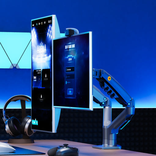 노스바유 NB F160 듀얼 모니터암 설치 이미지