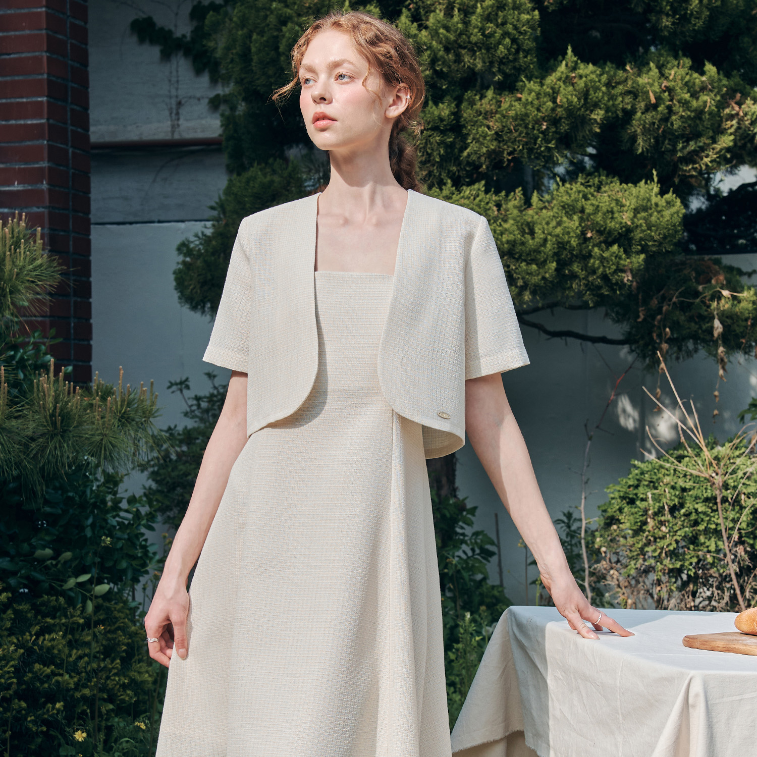 [제로스트릿] 볼레로 롱 원피스 세트 BOLERO LONG ONEPIECE SET / IVORY - 상세 이미지 3