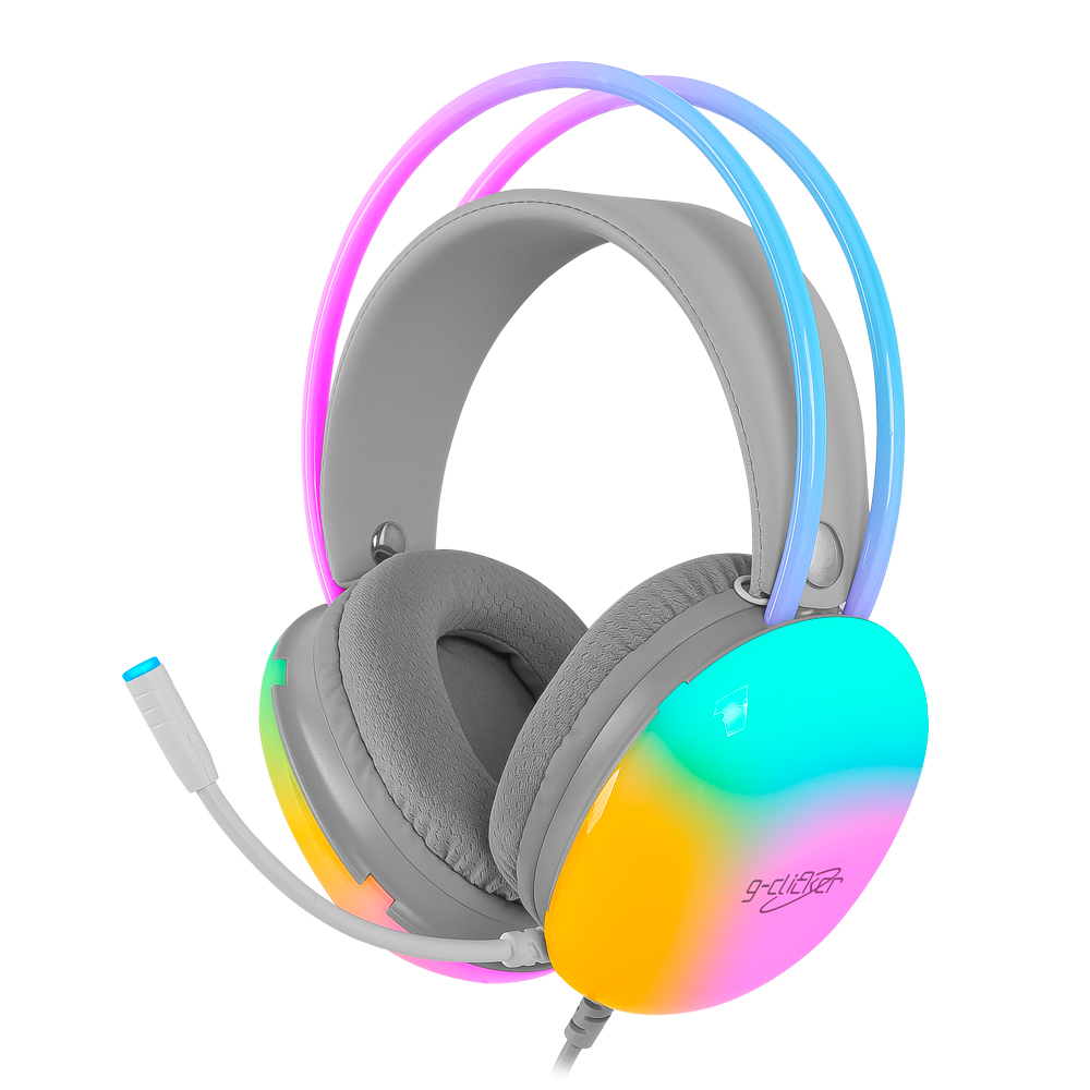 지클릭커 슈퍼히어로 오로라 RGB 게이밍 헤드셋 GH-U3300 화이트 - 상세 이미지 2