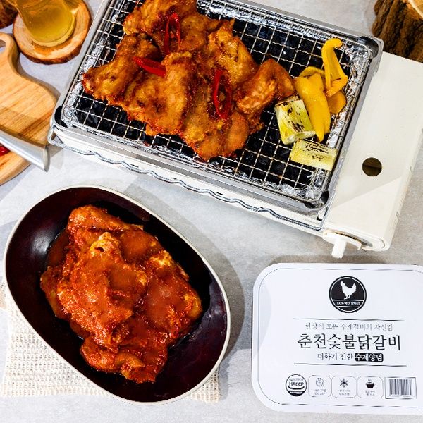 [춘천그린식품] 리얼 통갈비 강명희 춘천 숯불 닭갈비 600g2팩 : 핫트랙스