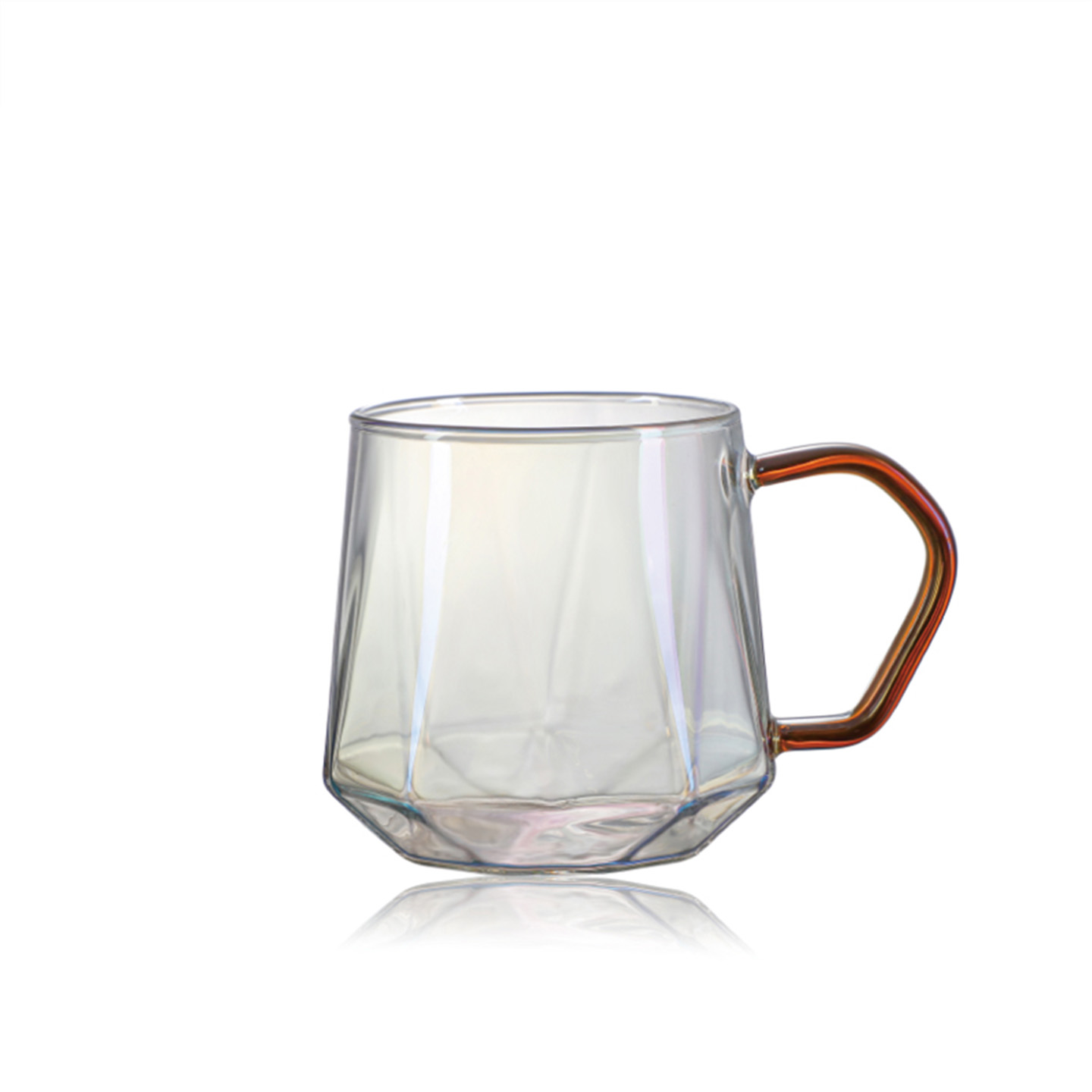 [마린] 앵글머그 내열유리컵 400ml, 1개, 브라운