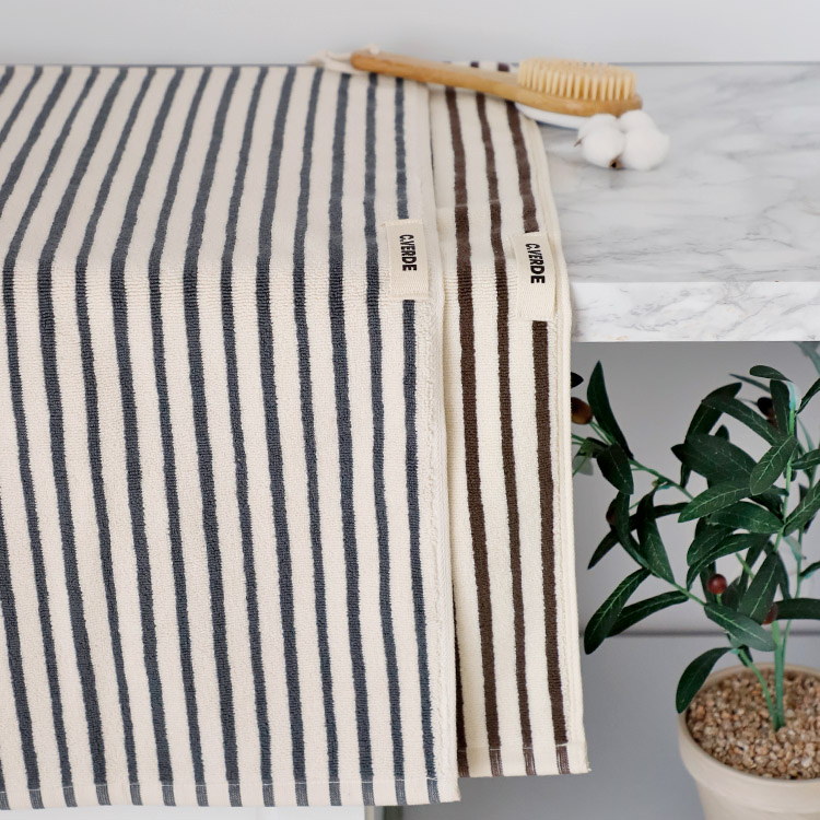 까사베르데 호텔식 런던 스트라이프 선염 코마사 타월발매트 화장실/싱크대/매트/발수건