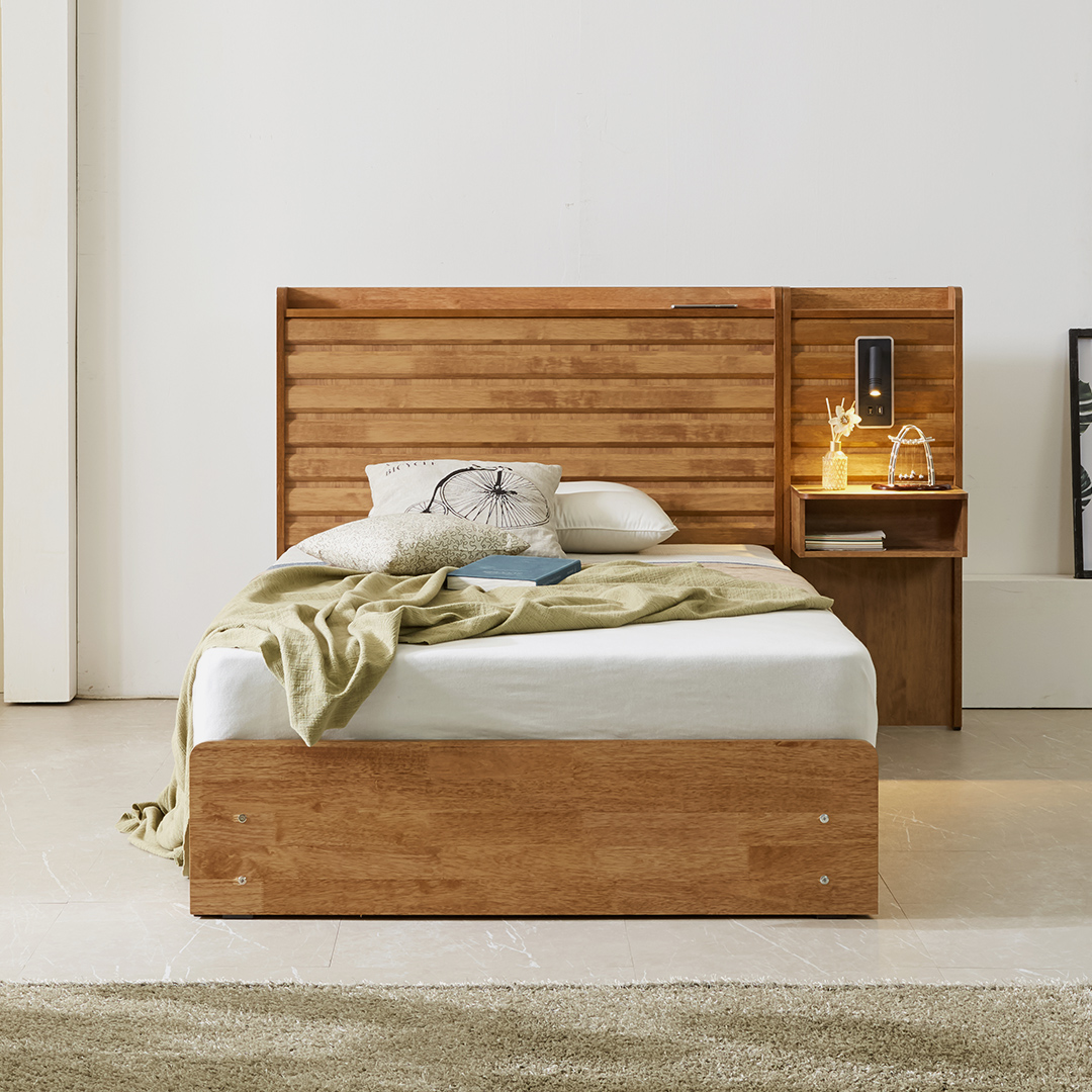 샤를 호텔식 원목 수납 슈퍼싱글 침대