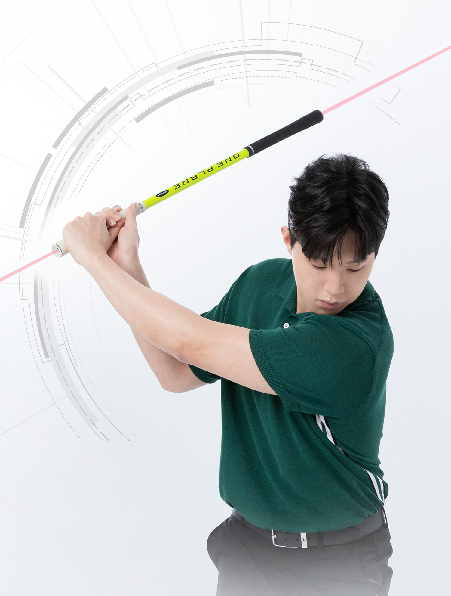 원플레인 에이틴에이치 허석프로 레이저 골프스윙연습기 실내연습 연습용품 도구 이미지 2