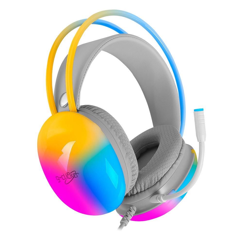 지클릭커 슈퍼히어로 오로라 RGB 게이밍 헤드셋 GH-U3300 화이트 - 상세 이미지 4