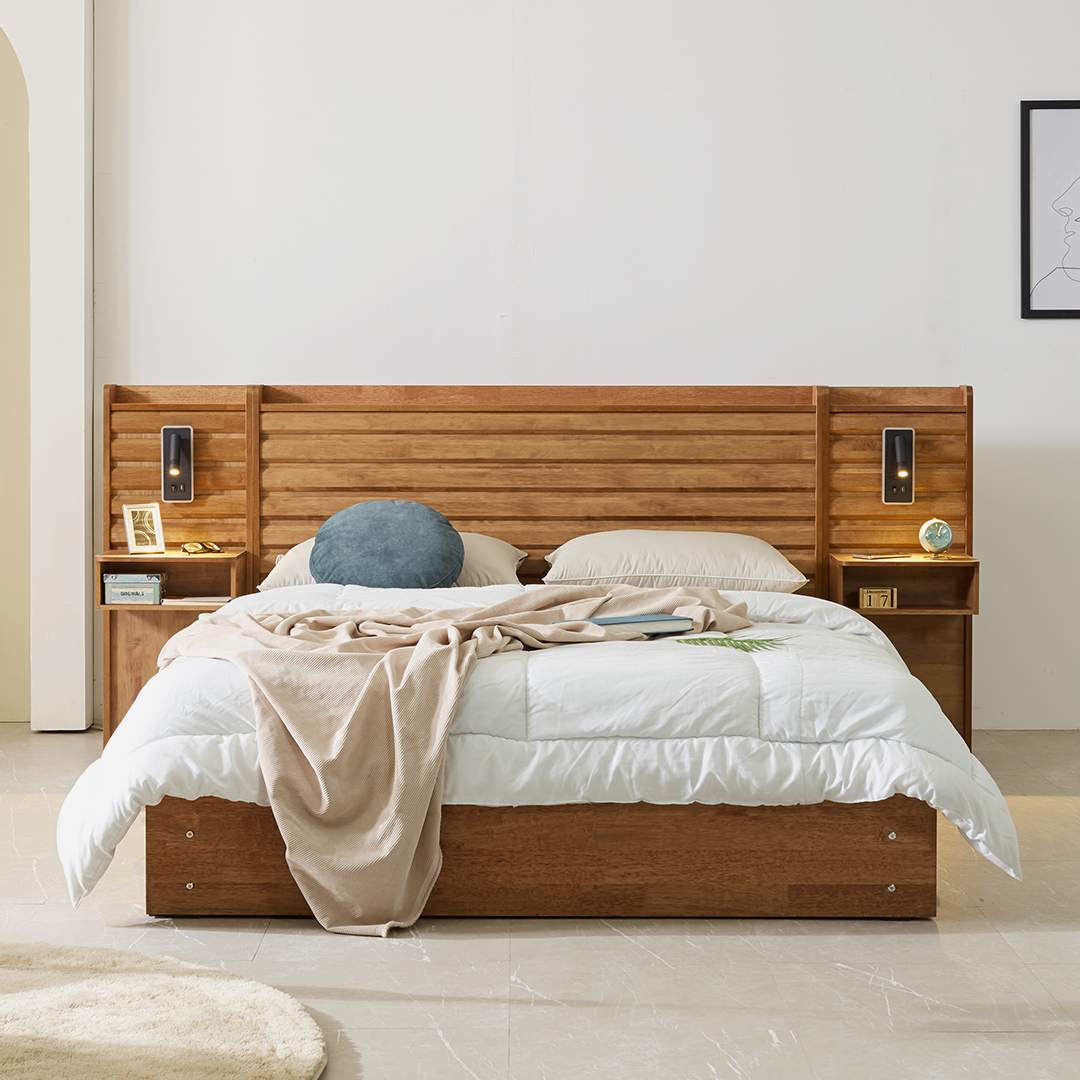 샤를 호텔식 원목 수납 슈퍼싱글 침대