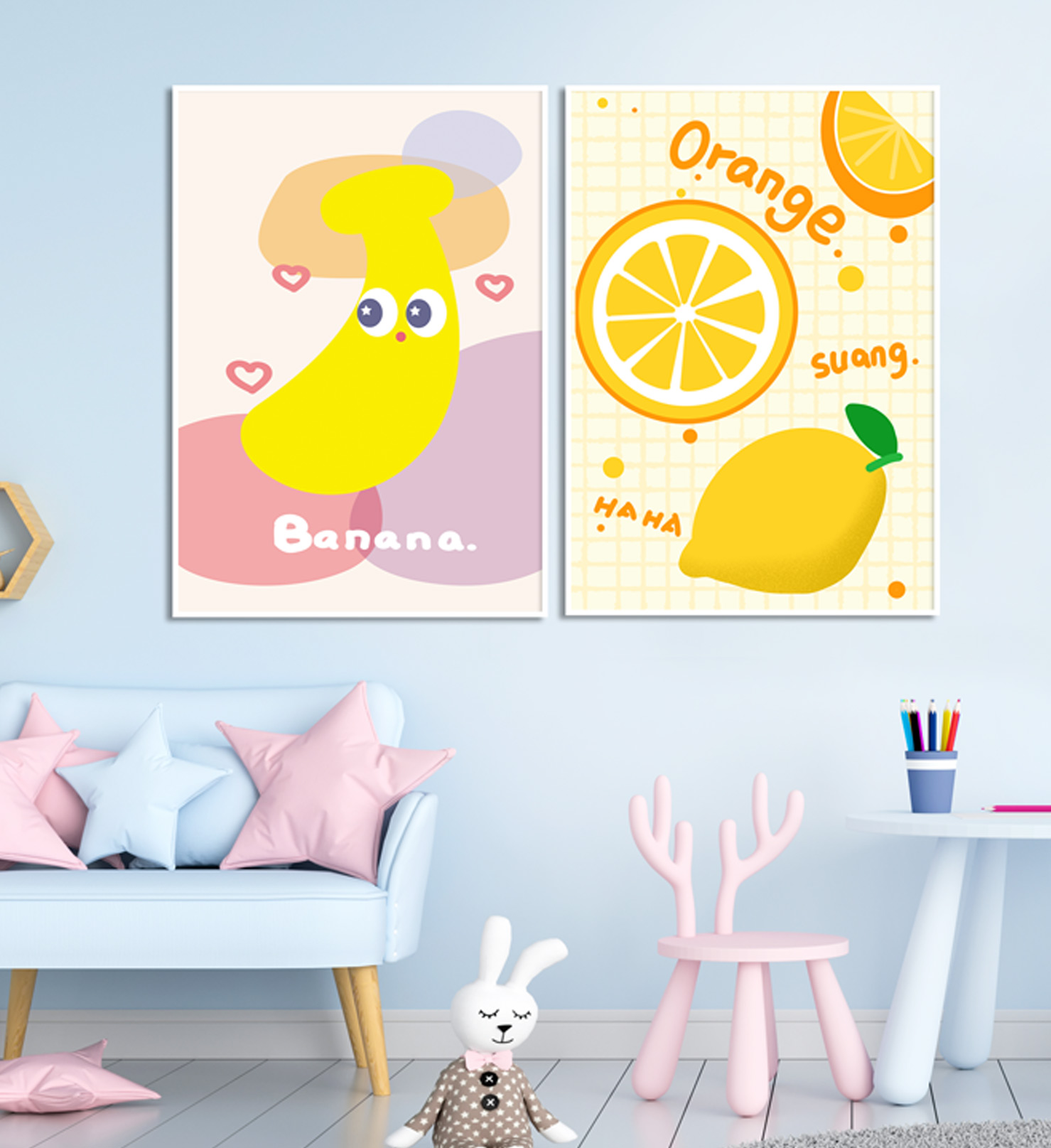 과일 오렌지 그림 상큼한 액자 캔버스 포스터 거실 현관 인테리어 아이방액자 A4 - 상세 이미지 3