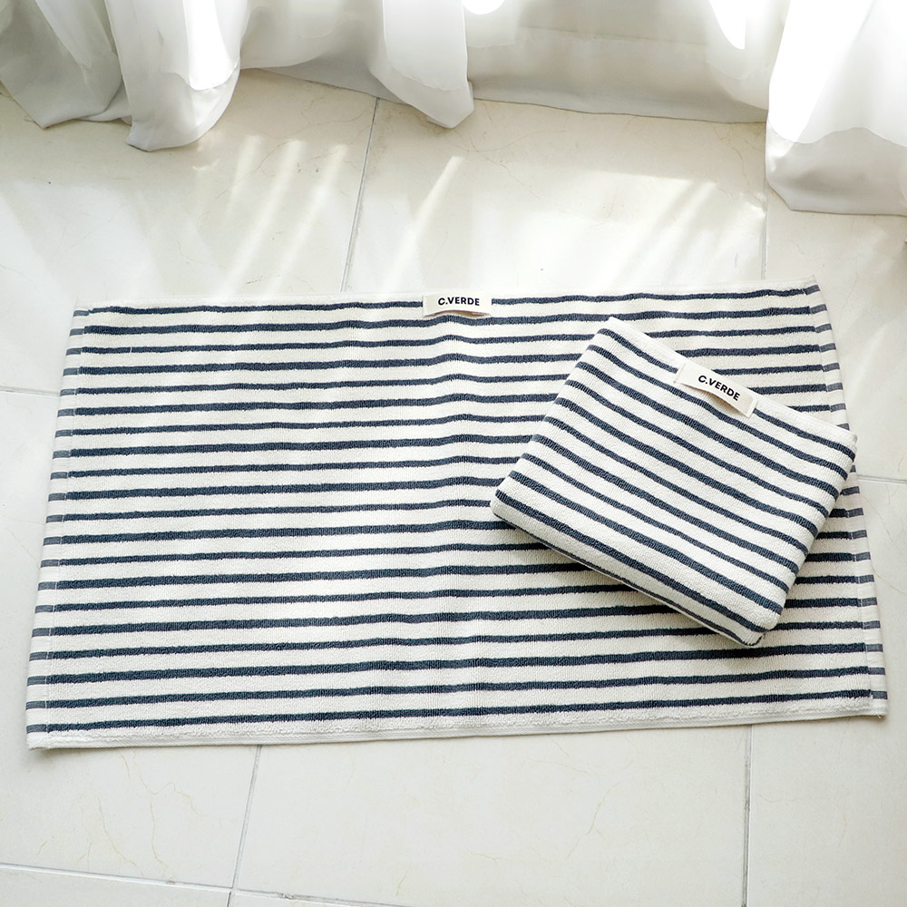 까사베르데 호텔식 런던 스트라이프 선염 코마사 타월발매트 화장실/싱크대/매트/발수건