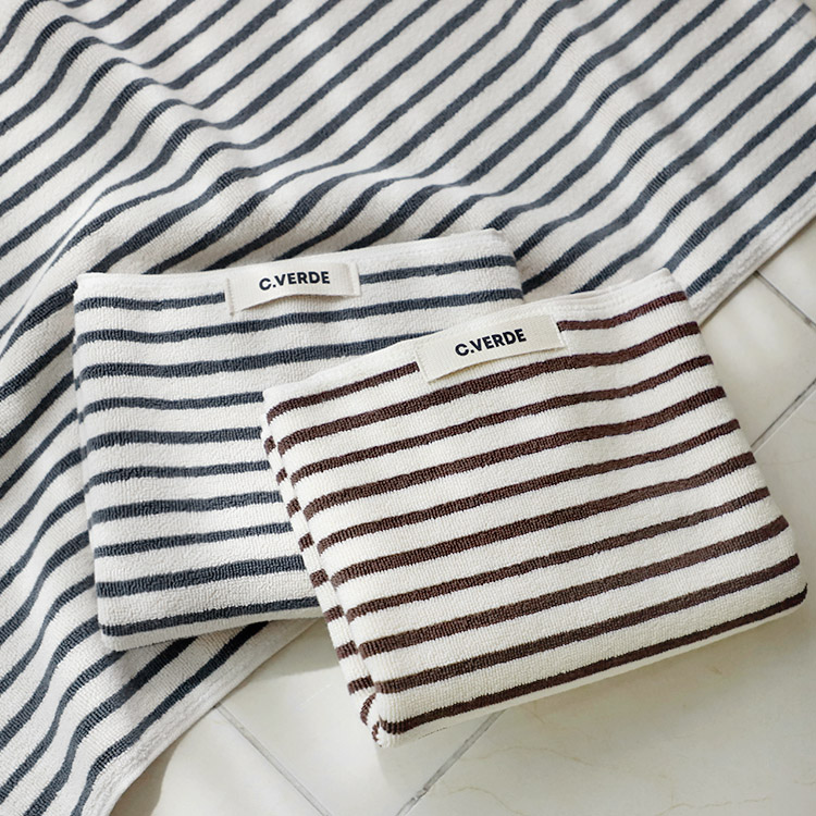 까사베르데 호텔식 런던 스트라이프 선염 코마사 타월발매트 화장실/싱크대/매트/발수건