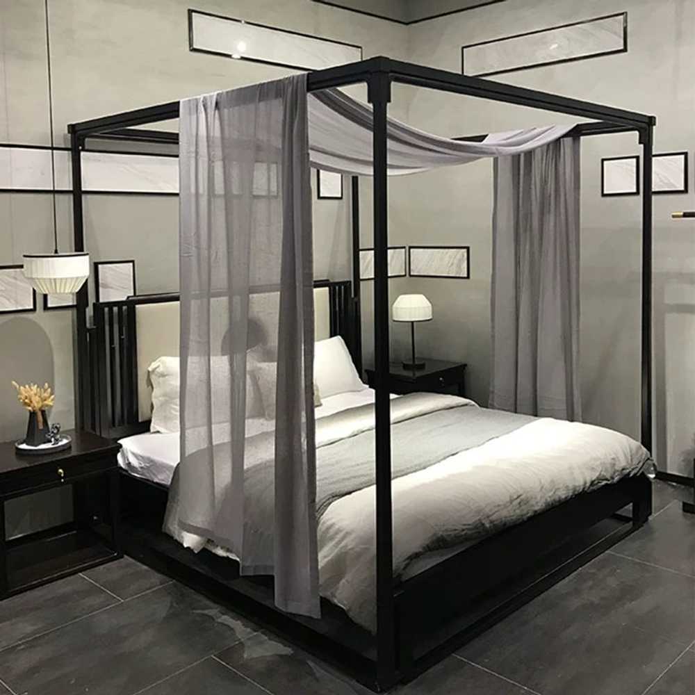 침실 캐노피 커튼 가림막 지지대 럭셔리 여름 모기장 - 상세 이미지 5