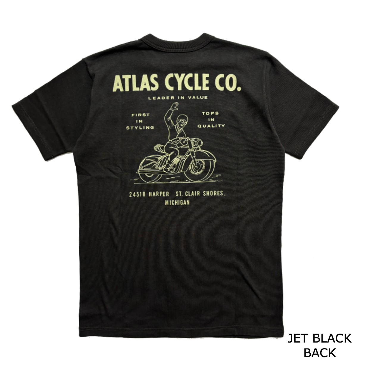 프리휠러스 ATLAS CYCLE CO 남성 반팔 티셔츠 2425004 크림 블랙 - 상세 이미지 5