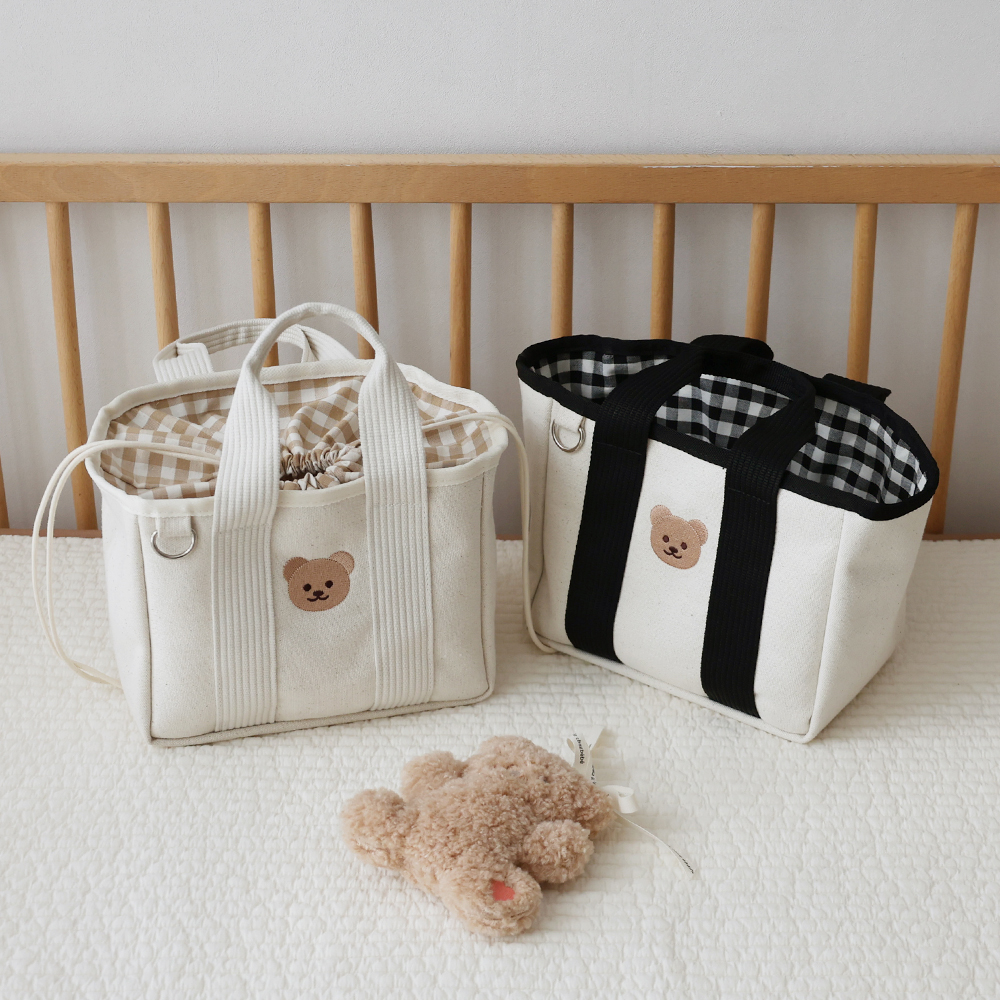 쉐베베 기저귀가방 토트백 체크 스트링