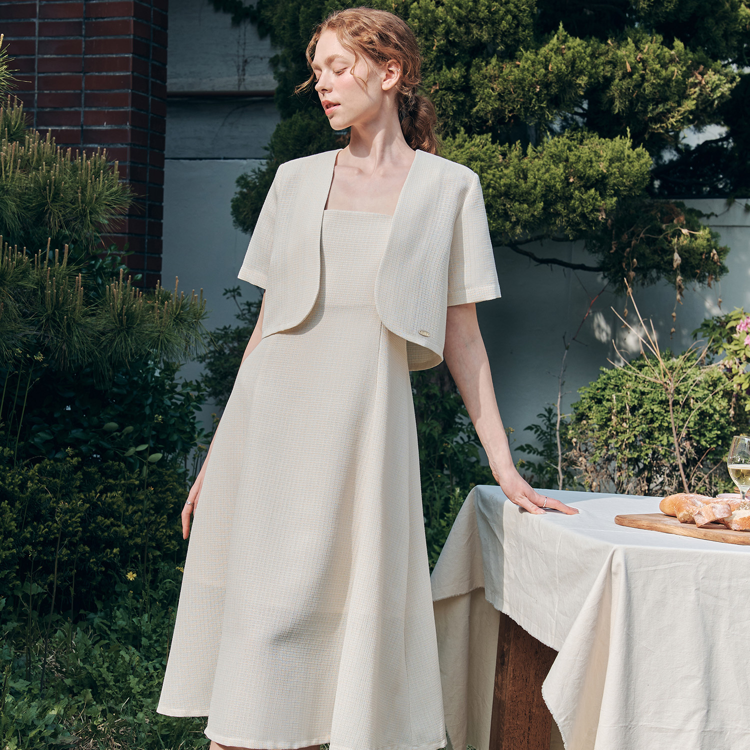 [제로스트릿] 볼레로 롱 원피스 세트 BOLERO LONG ONEPIECE SET / IVORY