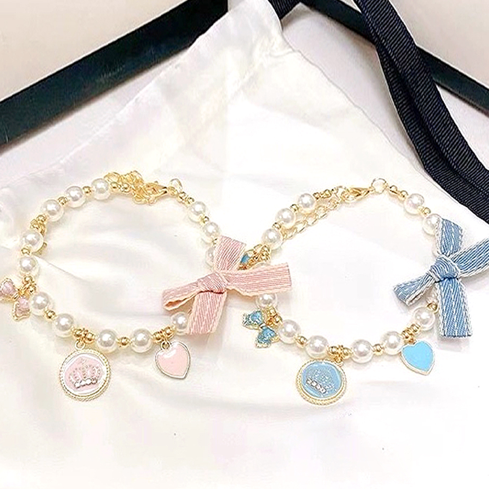 개과천선 카로나 강아지 목걸이 고급 애견 악세서리 왕관 패션 용품 컬러 비즈 체인 고양이