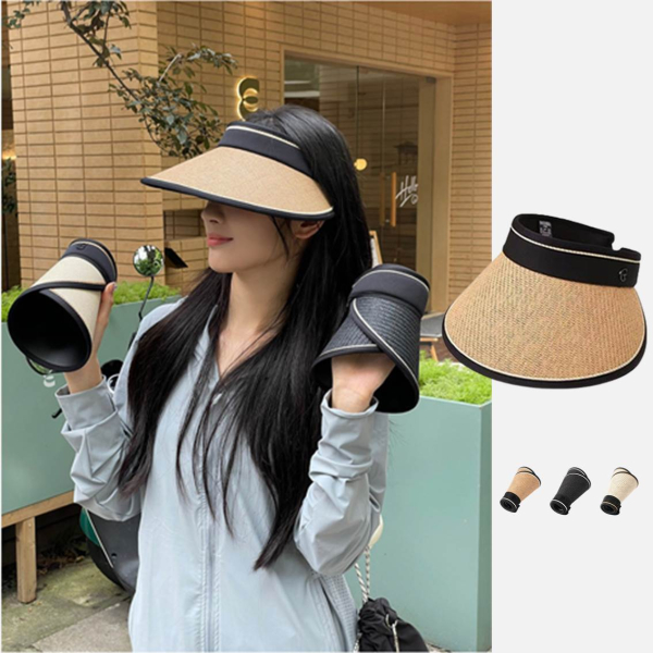 여름 여성 밀짚모자 햇빛가리개 모자 썬캡 이미지 6