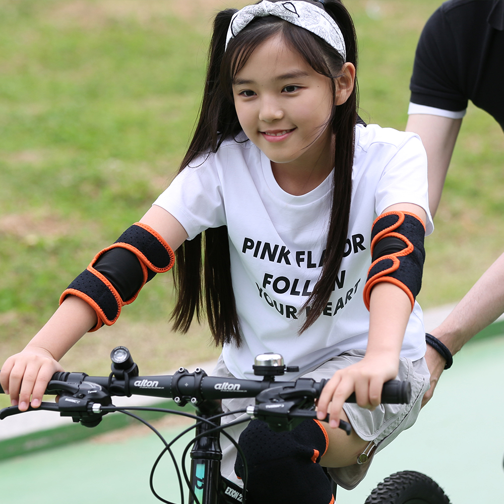 오렌지키즈랩 킥보드 피겨스케이트 자전거 인라인 무릎보호대 어린이 유아 초등생 팔꿈치 발목 - 상세 이미지 4