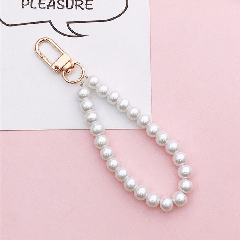 핸드폰진주스트랩 비즈손목스트랩 휴대폰 케이스 가방줄 구슬 핑거 팔찌 악세사리 키링 고리 - 상세 이미지 2