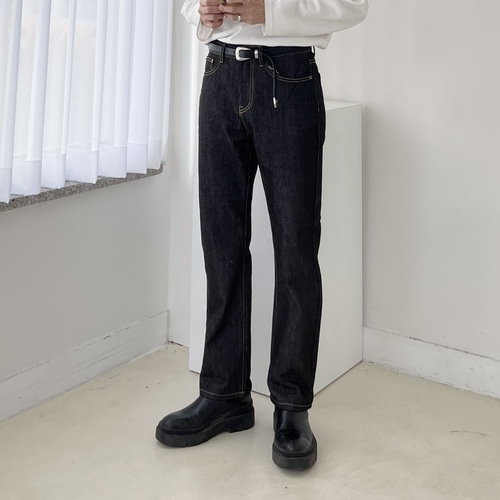 남자생지데님 남자블랙진 남자흑청바지 이미지 2