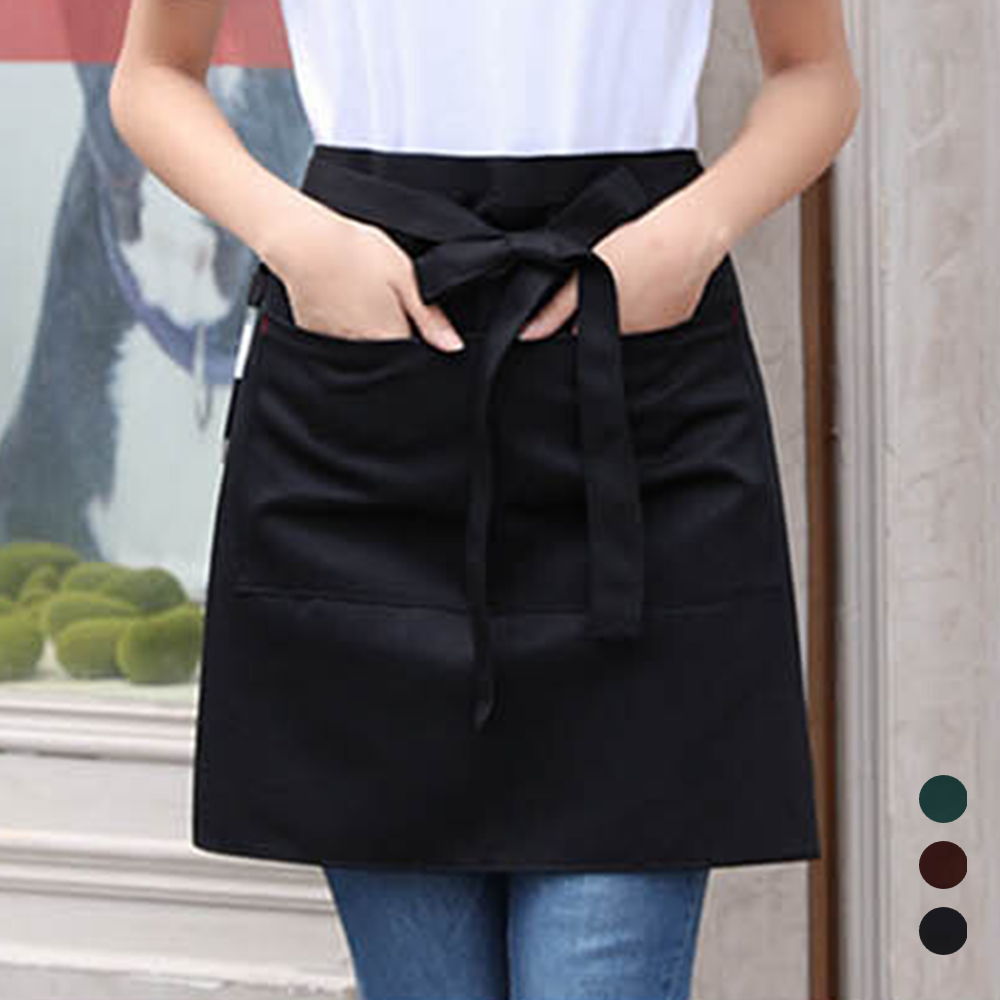 홀앞치마 허리랩 홀서빙 짧은 미니 바리스타 카페 반앞치마