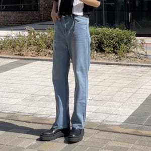남자연청바지 남자블랙진 남자세미와이드청바지 남자흑청바지 착용 후기 | 사이즈/핏 총정리 - 상품 이미지 1