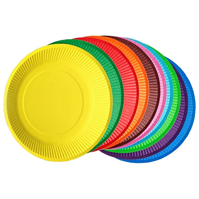 칼라 종이접시 빨강 색종이 접시