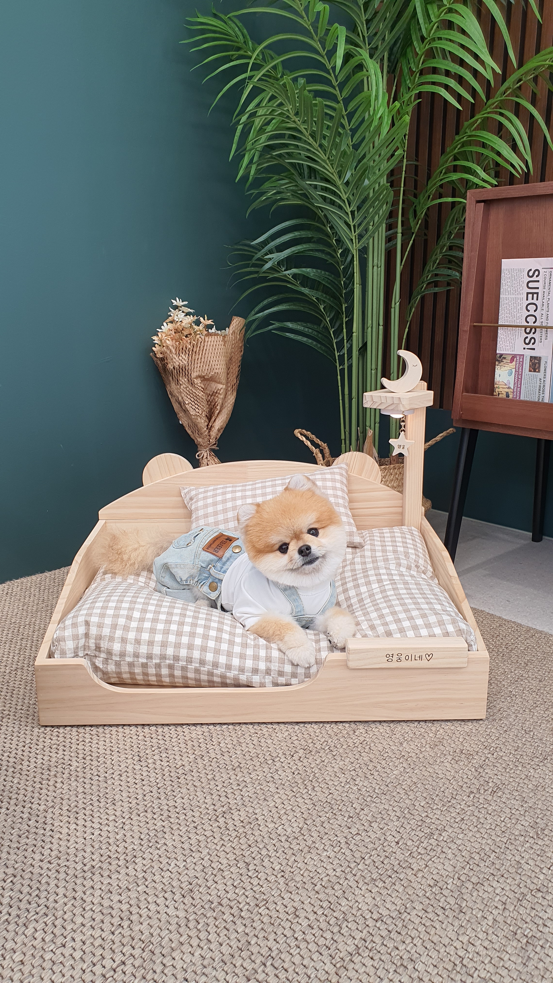 원목 강아지 침대 하우스 애견 대리석 쿨매트 소형 - 상세 이미지 3