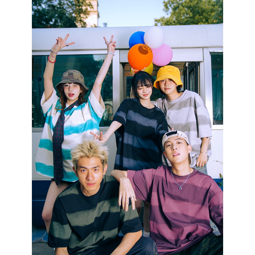 타이다이 스트라이프 티셔츠 커플 힙한 빈티지 y2k 여름 데일리 연예인 패션 코디 기자회견 - 상세 이미지 5