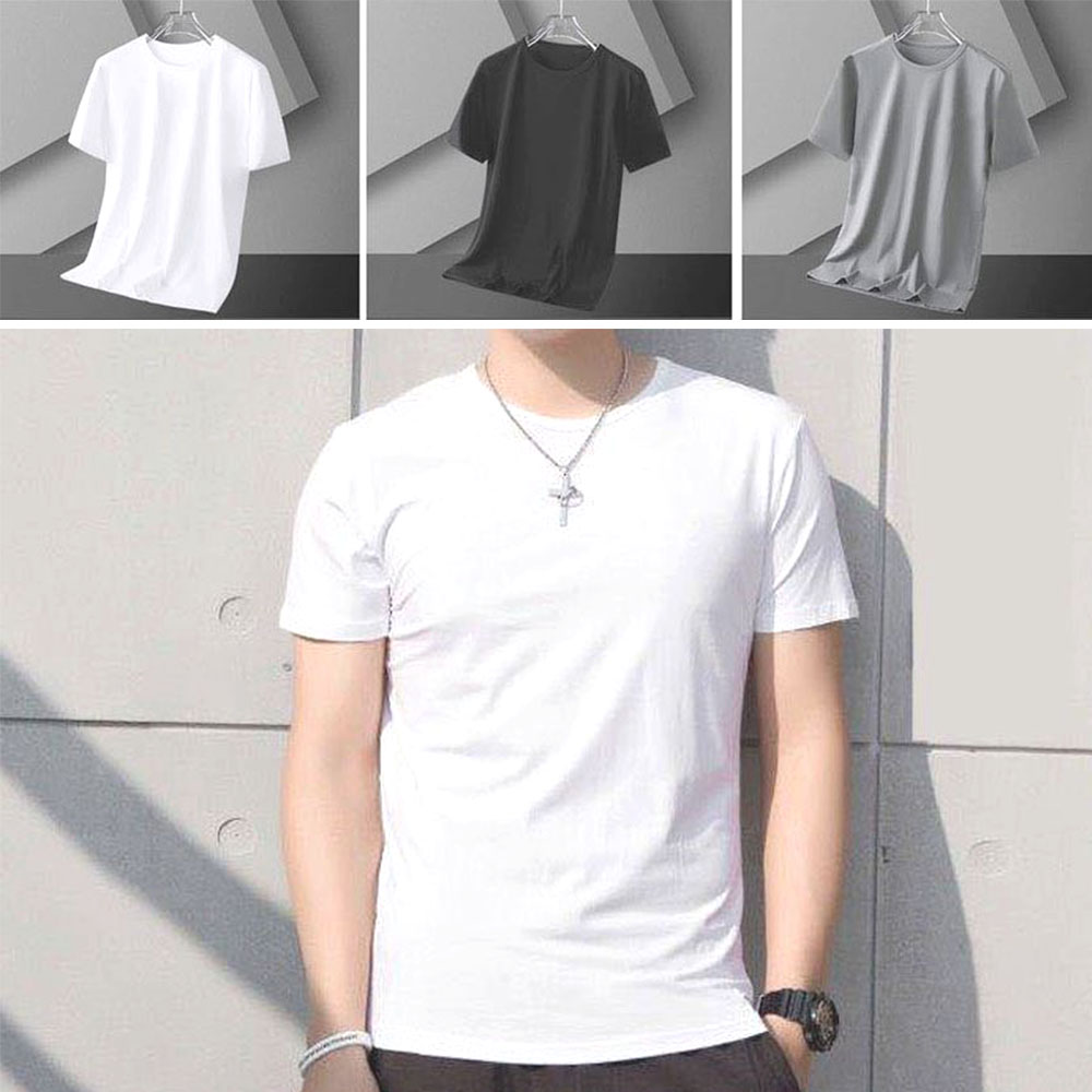 남녀 쿨링 반팔티 여름 아이스 라운드 무지 메쉬 티셔츠 - 상품 이미지