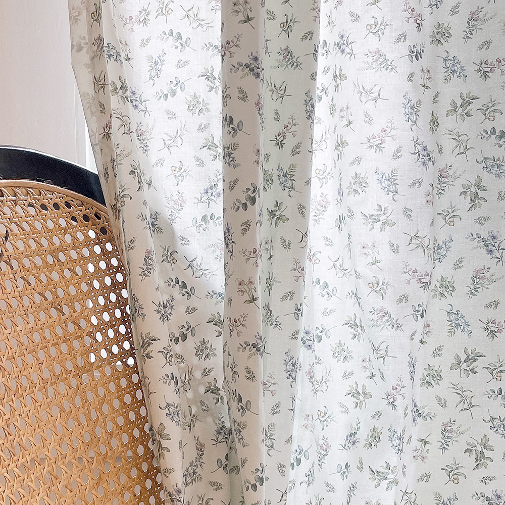 아덴 꽃무늬 커튼 빈티지 프린트