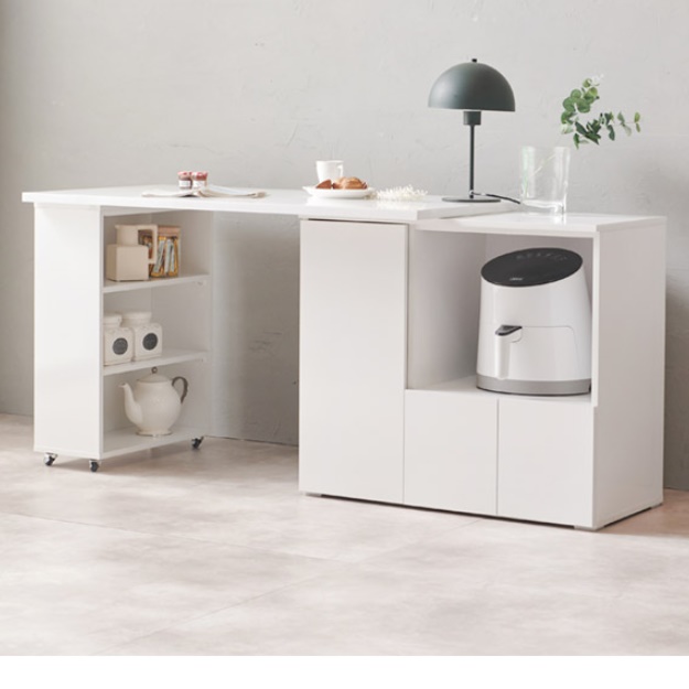 화이트 홈바 주방 아일랜드장 1400 ㄱ자 아일랜드 식탁